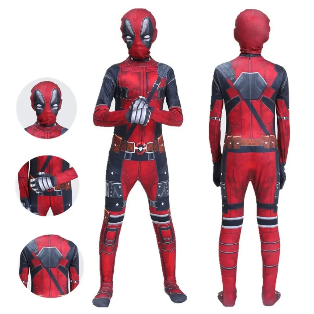 Size 8-9 Kids Deadpool Boys Halloween Marvel Costume 8-9 years Deadpool Onesie